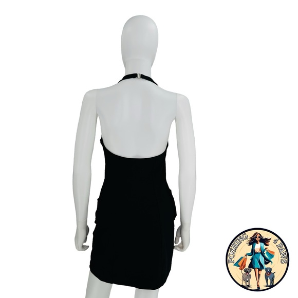 SIMKHAI Luminita Wrap Front Formal Stretch Jersey Mini Dress in Black Size 6 - Picture 10 of 14